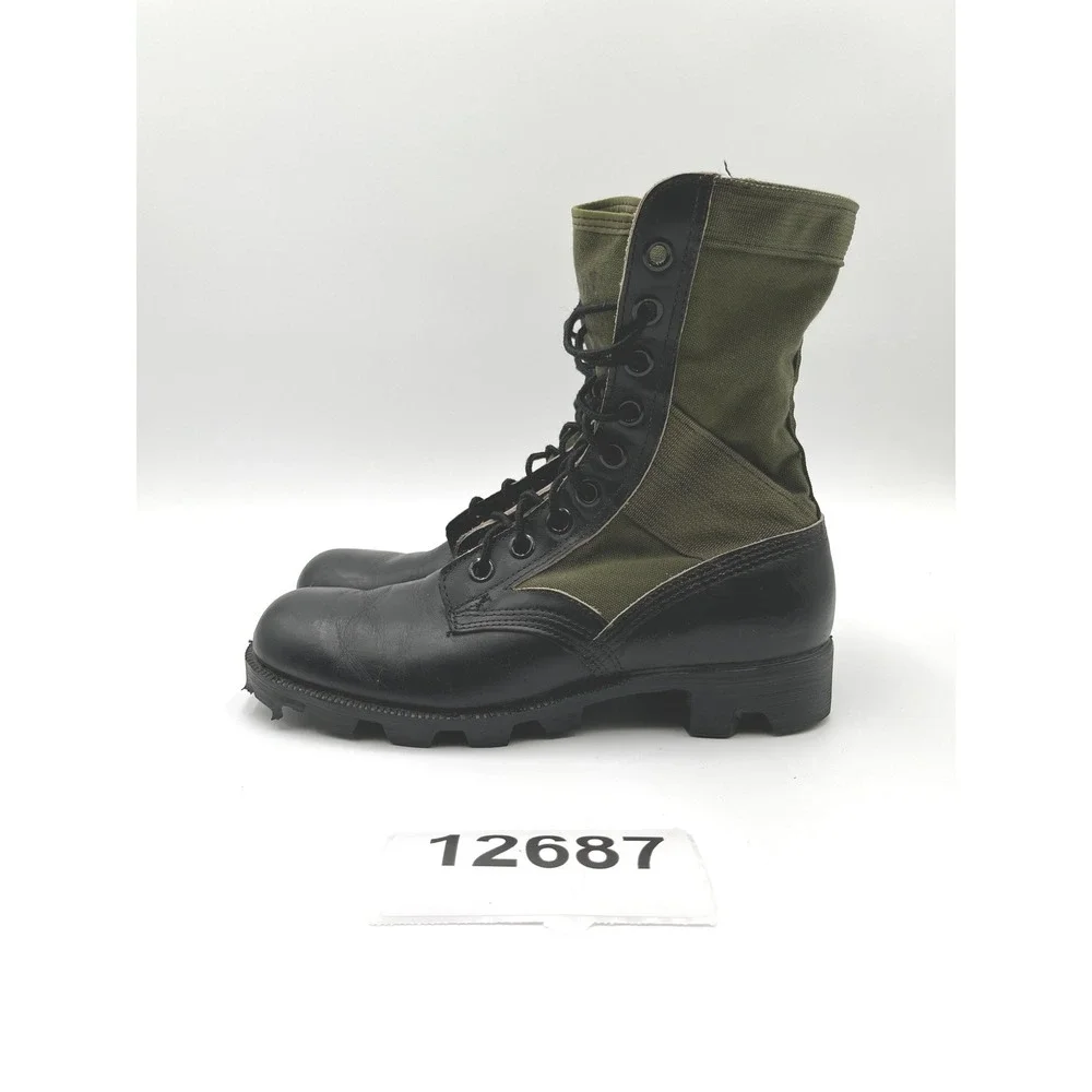 Ro-Search Jungle Boots Mens 7R Black Green Good Vintage Combat Tactical Surplu
